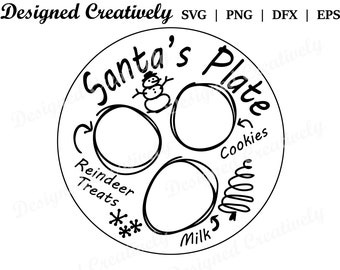 Santa Plate SVG, Santa Plate, Santa Cookies SVG, Santa Plate SVG file, Santa svg, Christmas Cookies svg, Reindeer Treats svg, Christmas