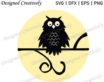 Owl SVG  |  Halloween SVG  |  Halloween Owl svg  |  Seasonal SVG  |  Halloween Themed svg  |  Holiday svg  | Owl Over the Moon Svg, Owl