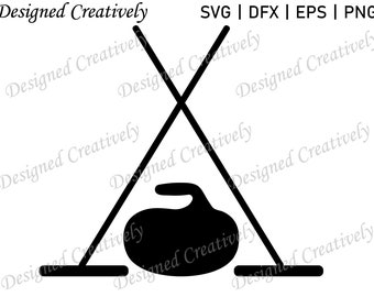 Curling SVG, Curling Rock SVG, Curling Broom SVG, Winter Sports svg, Curling Rock Silhouette svg, Curling Sport Svg, Curling Rock and Broom