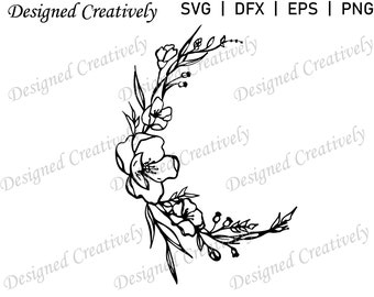 Download Quarter Moon Svg Etsy