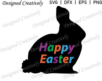 Easter Bunny SVG, Bunny SVG, Rabbit SVG, Easter Bunny Silhouette svg, Easter Bunny Cut File, Happy Easter svg, Happy Easter Clip Art, Easter