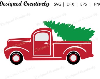 Christmas Truck SVG, Christmas Tree SVG, Christmas SVG, Vintage Truck svg, Christmas Truck with Christmas Tree svg, Vintage Christmas Truck
