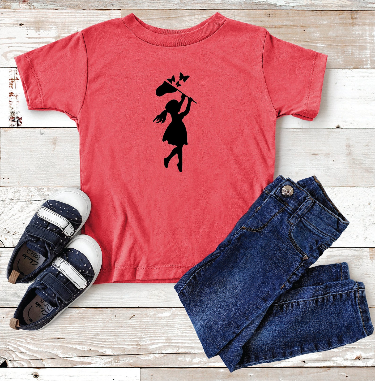 Girl Silhouette SVG Butterfly SVG Girl Chasing Butterflies - Etsy