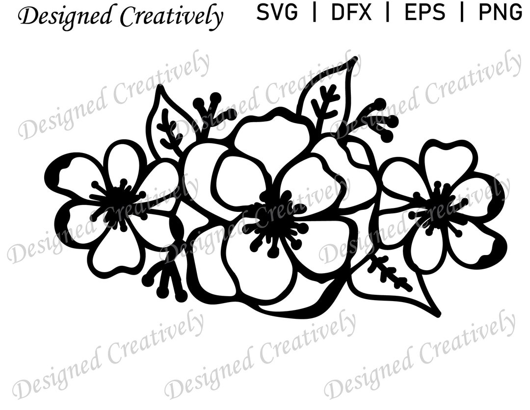 Flower SVG, Flowers SVG, Flower Swag SVG, Flower and Leaves Svg, Flower ...