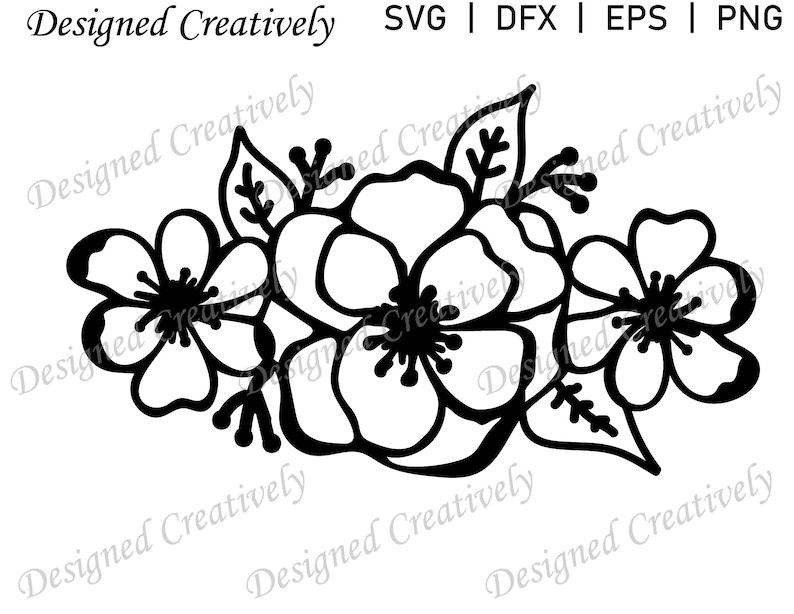 Flower SVG Flowers SVG Flower Swag SVG Flower and Leaves | Etsy