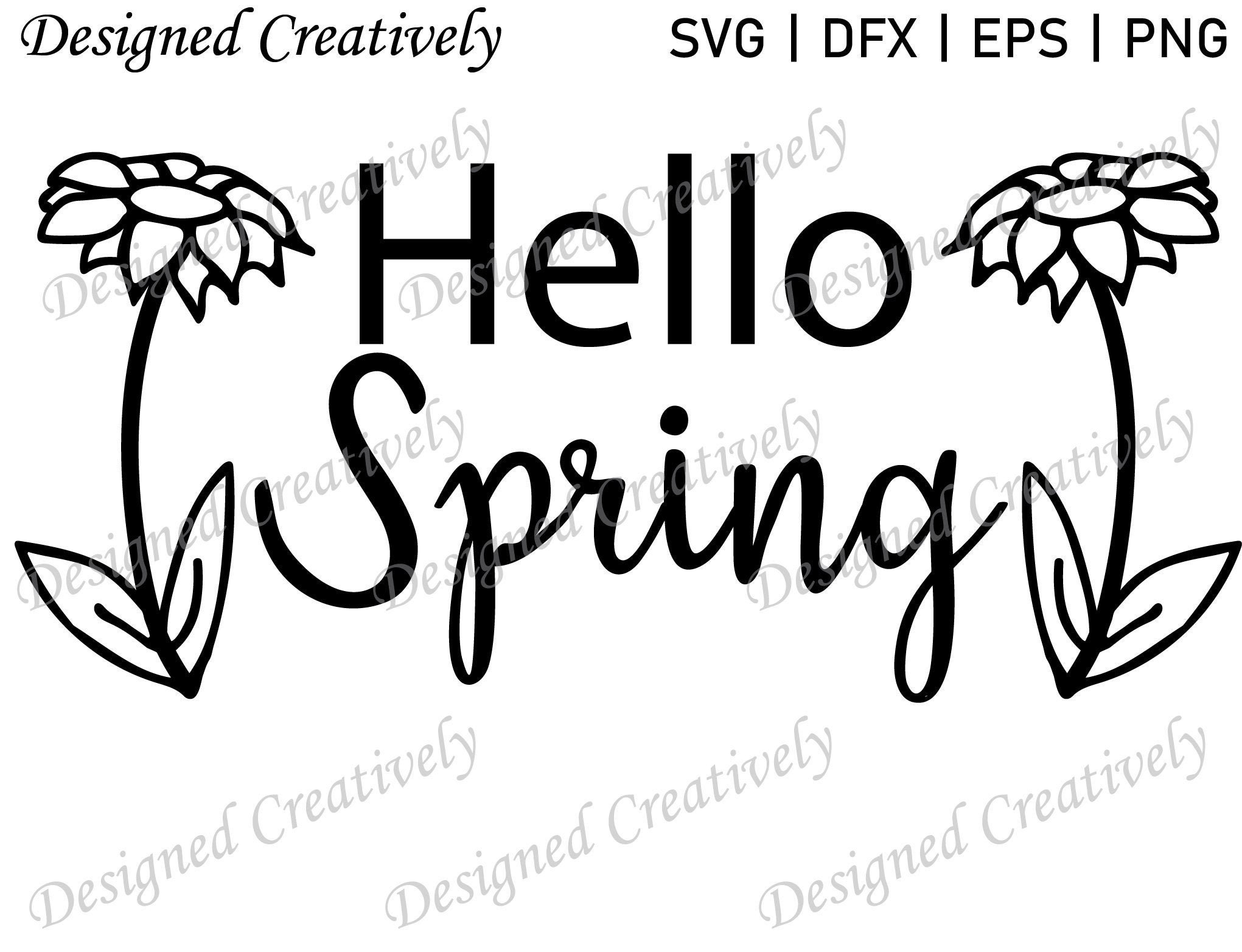 Hello Spring SVG Spring SVG Flower SVG Spring Flowers - Etsy