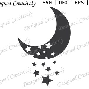 Maan en sterren SVG, maan SVG, sterren SVG, hemelse SVG, maan sterren illustraties, maan illustraties, sterren illustraties, maan en sterren PNG, manen SVG