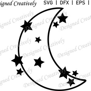 Moon and Stars SVG, Moon SVG, Stars SVG, Celestial svg, Moon Stars Clip Art, Moon Clip Art, Stars Clip Art, Moon and Stars png, Moons svg