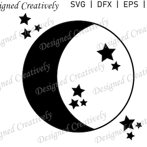 Moon and Stars SVG, Moon SVG, Stars SVG, Celestial svg, Moon Stars Clip Art, Moon Clip Art, Stars Clip Art, Moon and Stars png, Moons svg