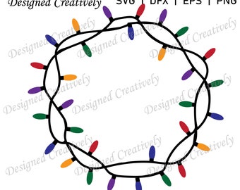 Christmas Light Wreath SVG, Wreath SVG, Christmas Wreath SVG, Christmas svg, Holiday svg, Christmas Wreath Cut File, Wreath Cut File, Wreath