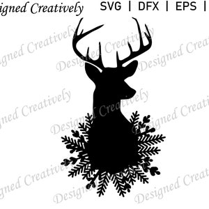 Deer SVG, Deer Silhouette SVG, Deer Head SVG, Deer Head Silhouette svg, Christmas svg, Christmas Deer svg, Deer Clip Art, Deer Cut File