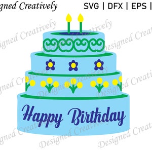 Happy Birthday SVG, Birthday Cake SVG, Birthday SVG, Cake svg, Happy Birthday Cake svg, Happy Birthday Cut File, Birthday Cake Cut File