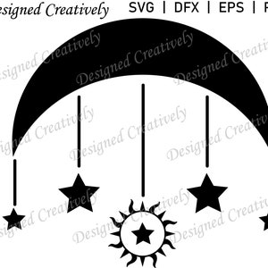 Moon and Stars SVG, Moon SVG, Stars SVG, Celestial svg, Moon Stars Clip Art, Moon Clip Art, Stars Clip Art, Moon and Stars png, Moons svg