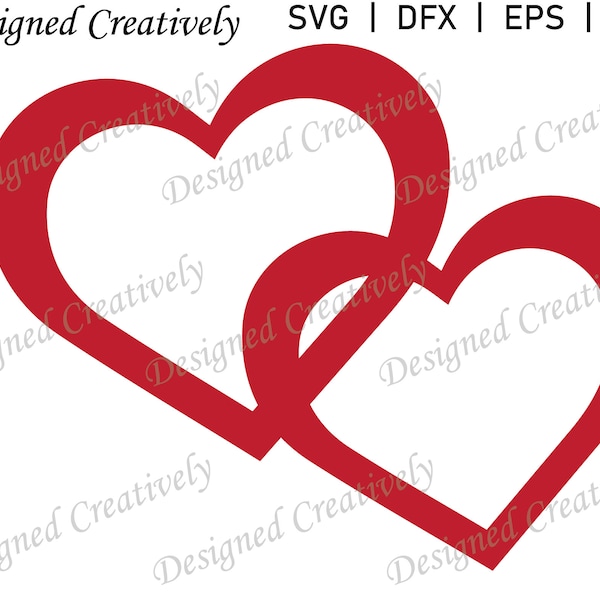 Valentine Heart SVG, Valentine Double Heart SVG, Linked Hearts SVG, Hearts svg, Heart svg, Wedding Hearts svg, Love Hearts svg, Hearts