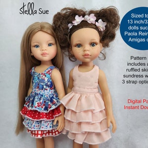 Stella Sue Ruffled Sundress to fit 13 inch 32 cm dolls  such as Paola Reina dolls