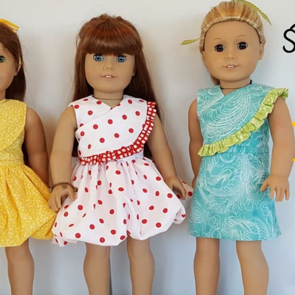 Stella Sue DIGITAL Pattern Crossover Dress Pattern to fit 18" dolls