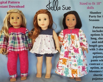 Stella Sue DIGITAL PATTERN Nightgowns Pajamas Slumber Party for All Seasons