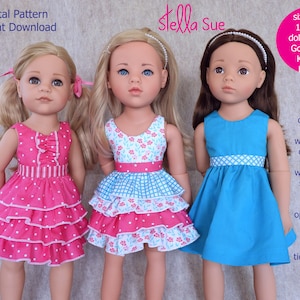 Stella Sue DIGITAL PATTERN Leigha&#39;s Sundress or Dress sized to fit 19.5 inch dolls such as Gotz Hannah and Happy Kidz