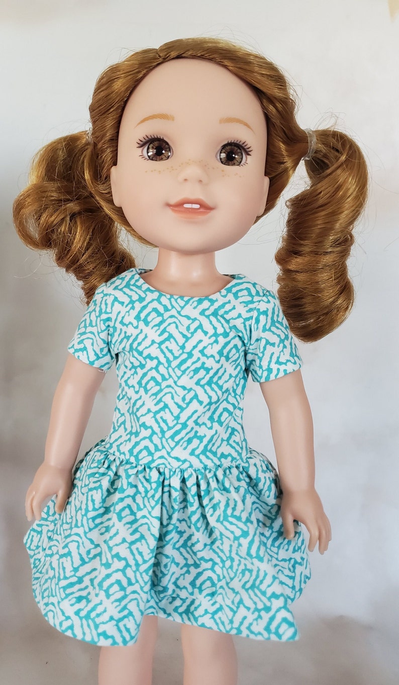 Stella Sue Drop waist DIGITAL DRESS PATTERN sized to fit 14.5 inch dolls image 5