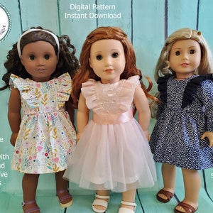 Poppy Jane Radiant Ruffles DIGITAL PATTERN to fit 18 inch dolls