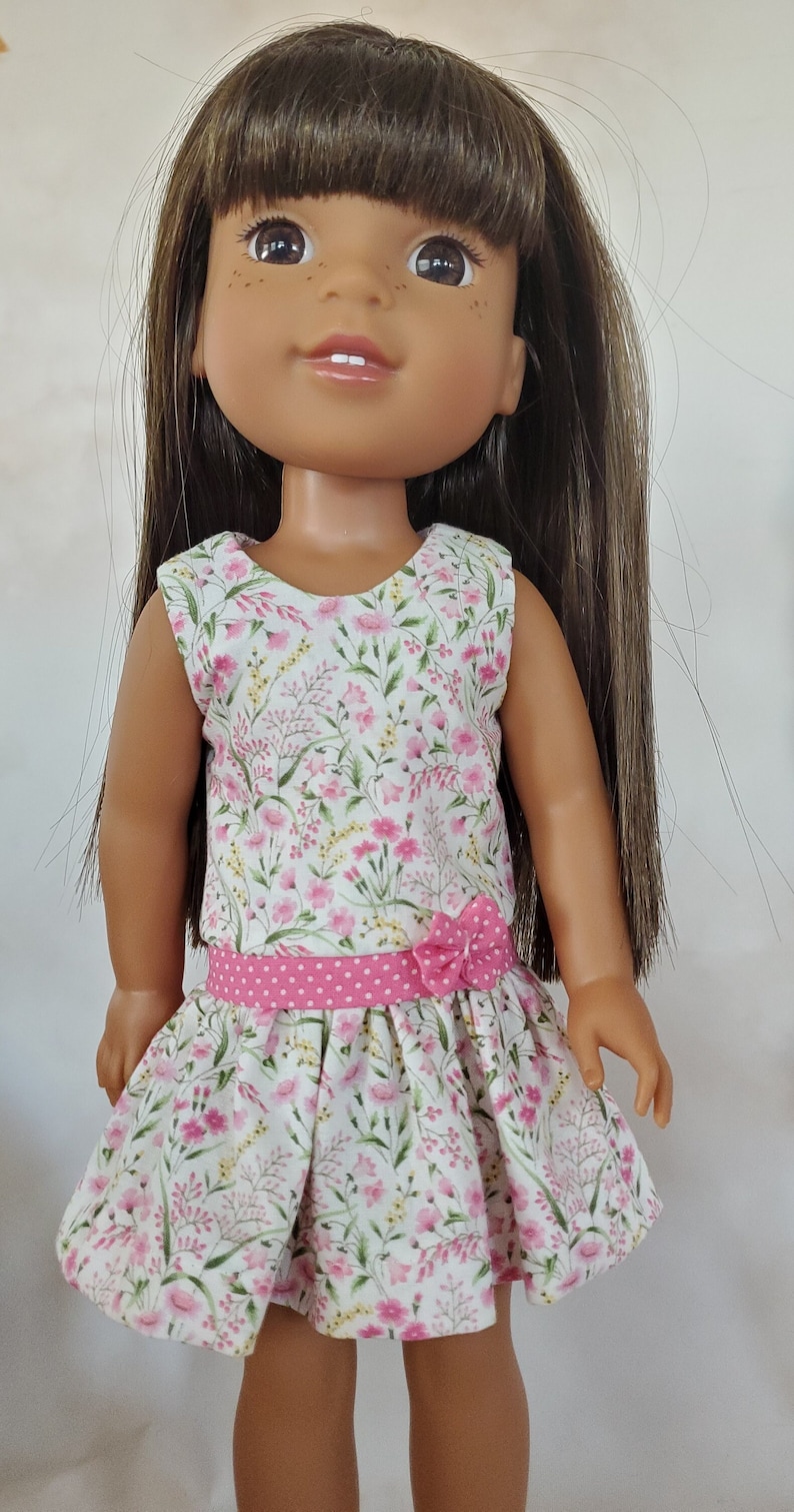Stella Sue Drop waist DIGITAL DRESS PATTERN sized to fit 14.5 inch dolls image 2