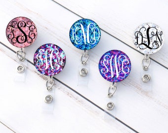 Occupation Title Retractable Lanyard ID Holder Personalized with Name Navy Blue Floral Nurse Badge Reel Monogram Occupation Title Retractable Lanyard ID Holder Personalized with Name Navy Blue Floral Nurse Badge Reel Monogram