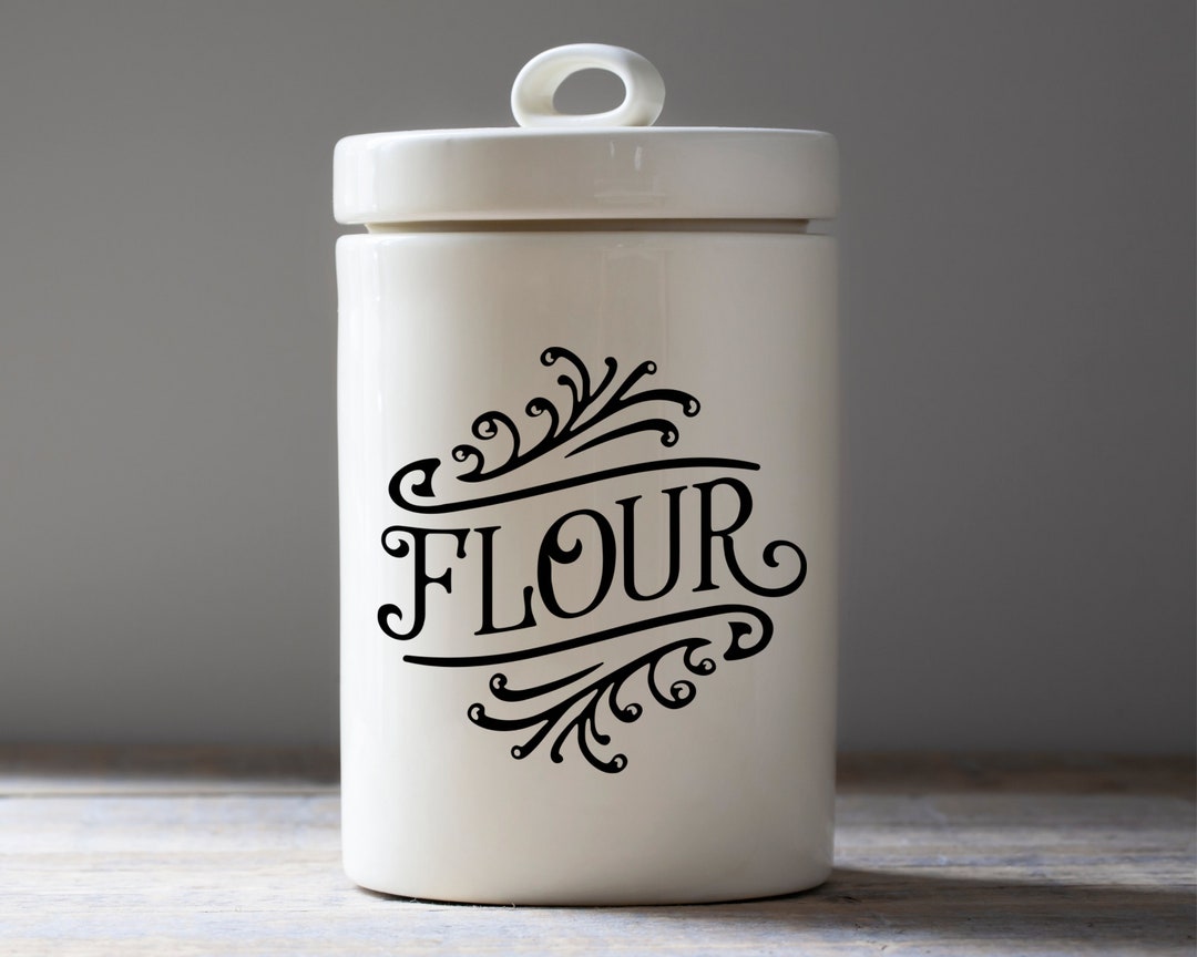 Kitchen Canister Label Vinyl Decals Farmhouse Pantry Etsy