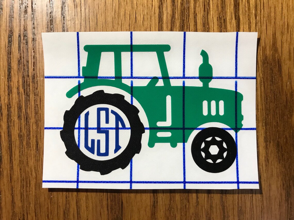 Monogram Tractor Vinyl Decal Farmer Decal Farming Decal Etsy