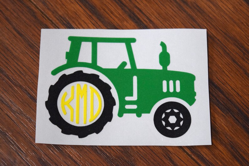 Monogram Tractor Vinyl Decal Farmer Decal Farming Decal Etsy