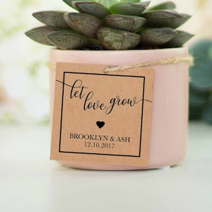 Editable PDF, Let Love Grow Favor Tag, Editable Wedding Favor Tags, Succulent Tag, Favour Tags, Printable Wedding, Thank You, SWCS1