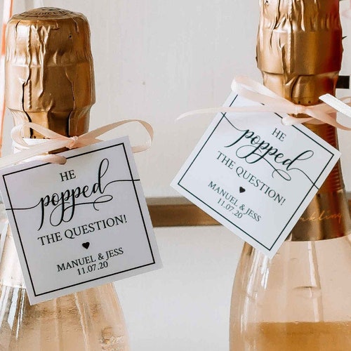 Editable PDF Engagement Party Favor Tag He Popped the - Etsy