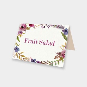 EDITABLE PDF, Boho Food Tents, Bohemian Place Cards, Party Decorations, Floral Birthday Decorations, Girls, 1st, 2nd, Decor, Printable, BO1