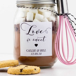 EDITABLE PDF, Love is Sweet Favor Tags, Donut Bag, Stickers, Cookie Bag, Tag, Wedding, Favour Tags, Hot Chocolate Jar, Lolly Bag, Square