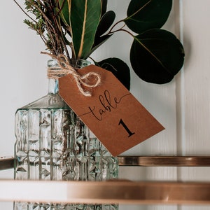 Instant Download, Bottle Number Tags, Wedding Table Numbers, Printable, Swing Tags, Vase, Jar, Kraft, Rustic, Simple, Large, Minimalist, SR1