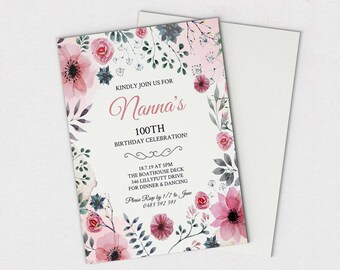 EDITABLE PDF Birthday Invite Party Invitations Vintage | Etsy
