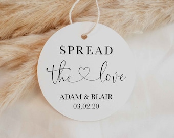 EDITABLE PDF, Spread the Love, Wedding Favor Tag, Favour Label, Square, Jam, Honey, Sweet, Sticker, Modern, Minimalist, Printable, SR1