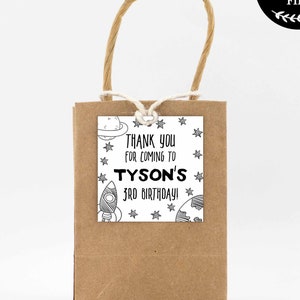 EDITABLE PDF Outer Space Favor Tag Spaceman Favor Tag Space | Etsy