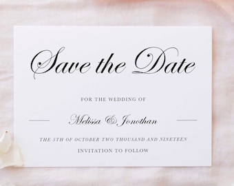 EDITABLE PDF, Save the Date Card, Wedding Stationery Package, Invite Suite, Printable, Modern, Minimalist, Simple, Invitation, RSVP, EDW1