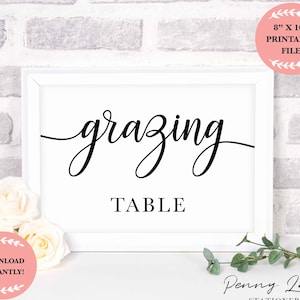 Grazing Table, Wedding Table Sign, Wedding Decorations, Wedding Decor, Wedding Printables, Wedding Sign,  Modern, Classic, Minimalist, SWCS1