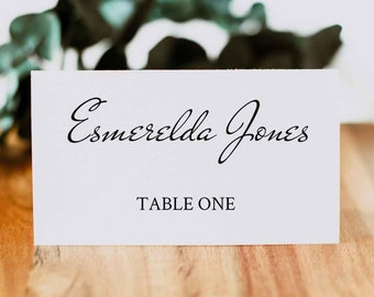 EDITABLE PDF, Wedding Folded Name Cards, Printable Place Cards, Table Food Tents, Decorations, Settings, Modern, Simple, Minimalist,ESM1