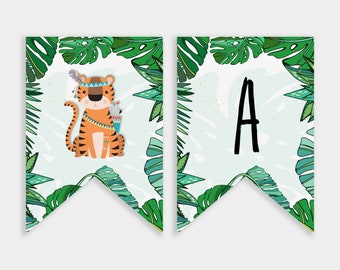 Jungle Banner, Jungle Birthday Decorations, Safari Birthday Banner, Safari Party Decorations, Printable Banners, 1st Birthday, 2nd Birthday