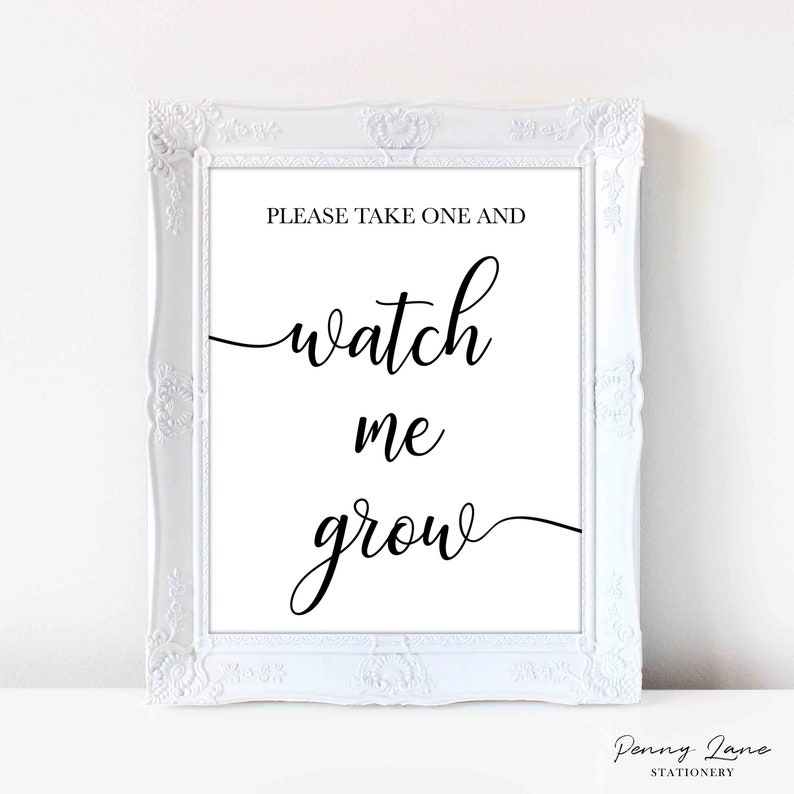 Watch Me Grow Tags Editable PDF Favor Tags Baby Shower - Etsy