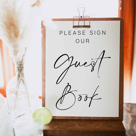 Sign Our Guestbook Table Sign Poster Guest Book Wedding - Etsy