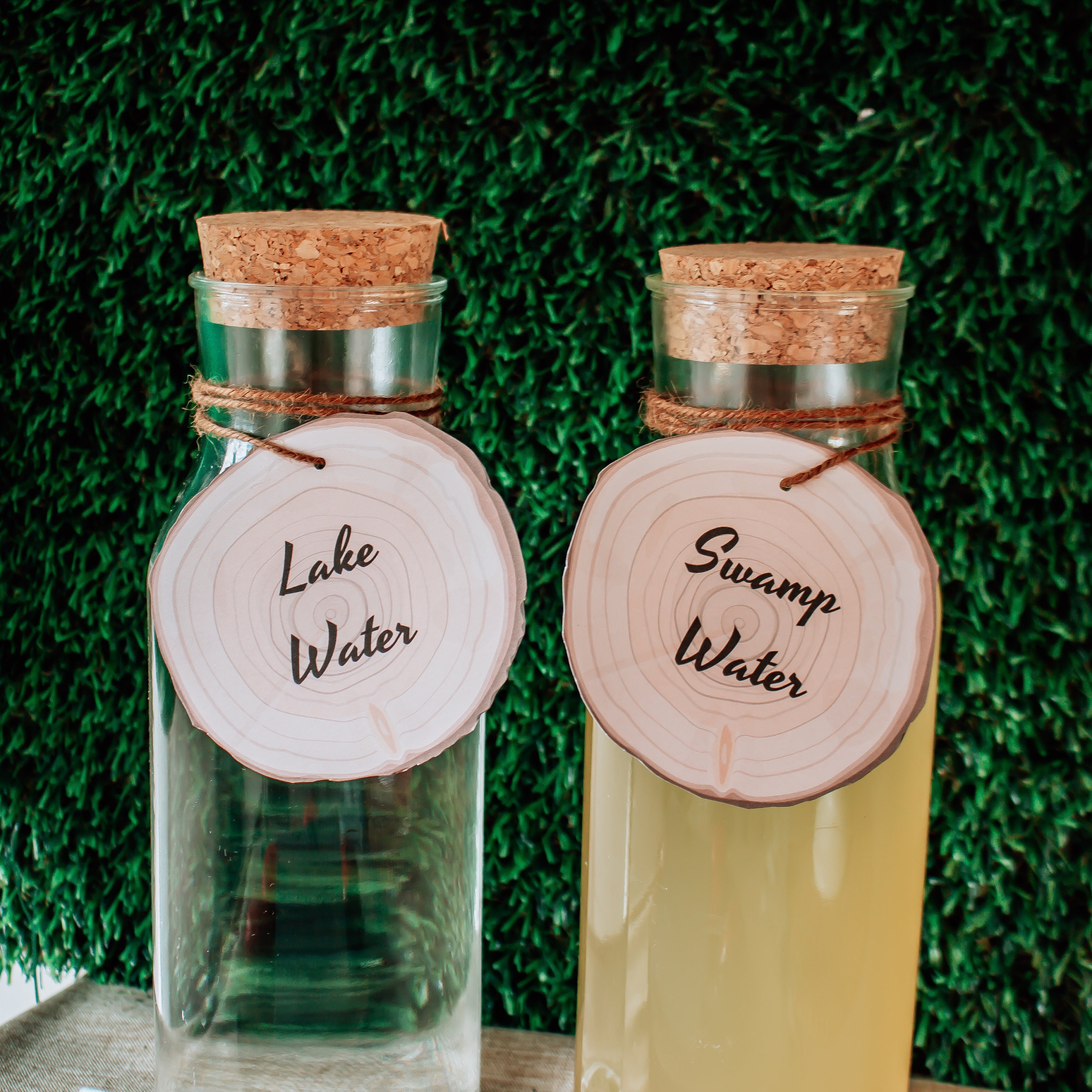 Editable PDF Drink Dispenser Labels Wood Slices Woodland Etsy