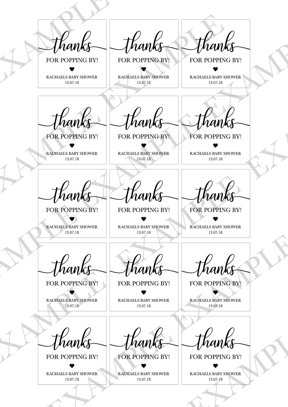 Thanks for Popping By Baby Shower Favor Baby Shower Thank Etsy