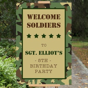 EDITABLE PDF, Army Food Tents, Party Place Cards, Camo, Camouflage, Boys Birthday, Soldier, Military, Decor, Decorations, Printable image 8