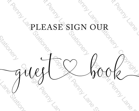 Please Sign Our Guestbook Sign, Wedding Guestbook Sign, 8 X