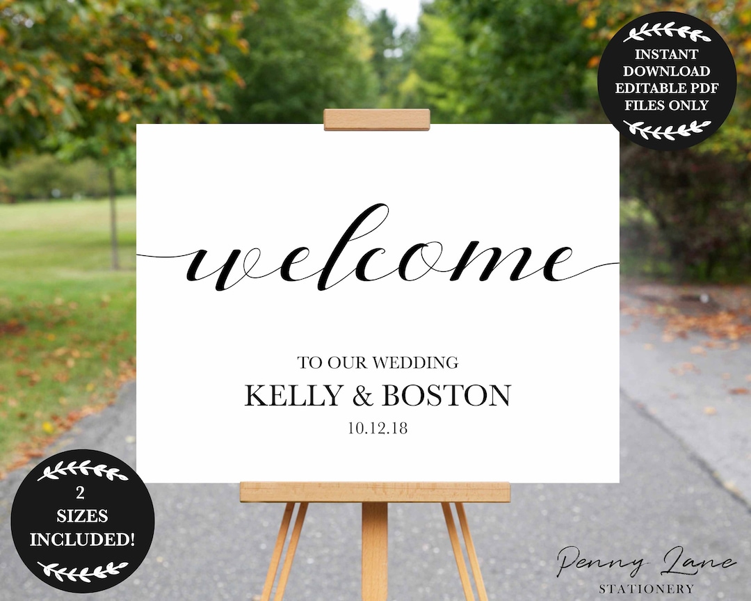 EDITABLE PDF, Printable Wedding Welcome Sign, Instant Download Welcome ...