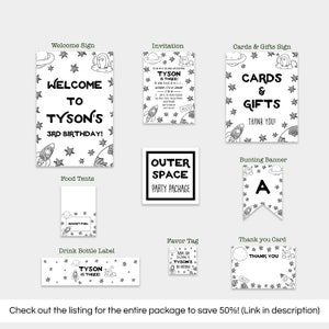 EDITABLE PDF, Space Food Tents, Outer Space Party Decorations, Galaxy ...