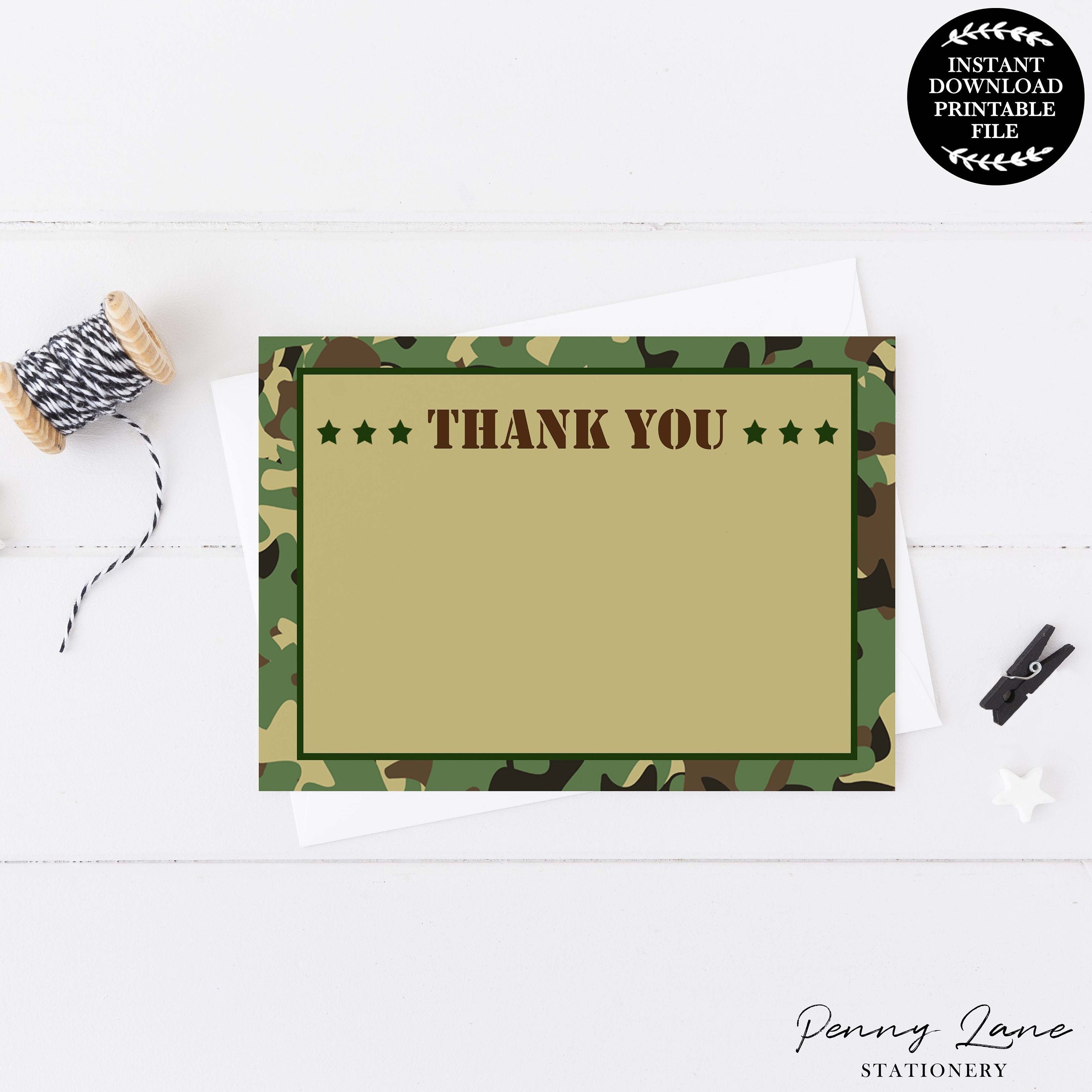 army-thank-you-card-military-thank-you-card-camo-etsy